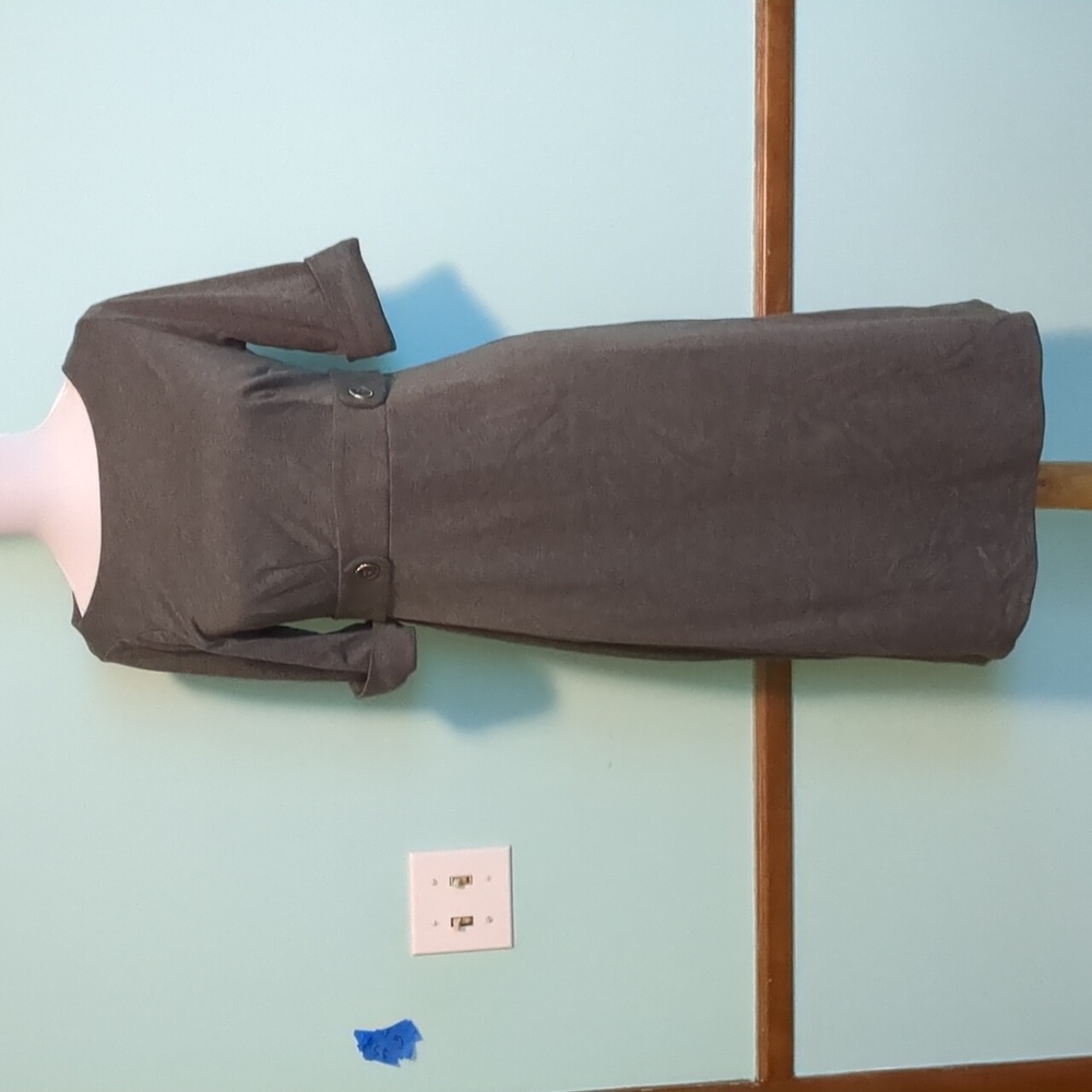 Merona boatneck charcoal shift dress XS